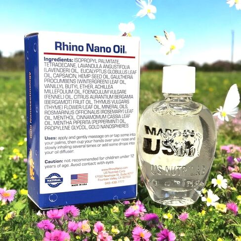 Rhino Nano Oil Aromatherapy Blend – Dau Te Giac Cong Nghe Nano – Stress Relief & Relaxation Aroma – 12 Bottles per Order – Made in USA in Kuwait