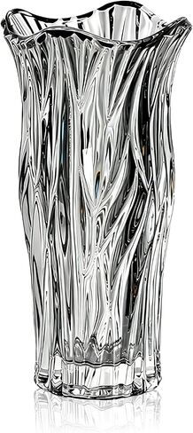Glass Vase for Flowers, Blue Clear Glass Vases for Centerpieces, Crystal Vase for Home Table Flower Decor 9.1 inches Tall in Saudi Arabia