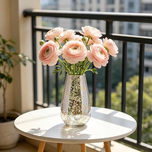 Hosley Mercury Glass Vase 8 Inch High Perfect for Kitchen, Bedroom, Living Room, Centrepieces, Office Desk Floral Arrangements in Kuwait