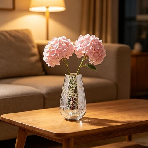 Hosley Mercury Glass Vase 8 Inch High Perfect for Kitchen, Bedroom, Living Room, Centrepieces, Office Desk Floral Arrangements in Kuwait