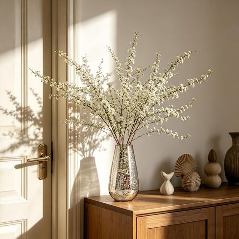 Hosley Mercury Glass Vase 8 Inch High Perfect for Kitchen, Bedroom, Living Room, Centrepieces, Office Desk Floral Arrangements in Kuwait
