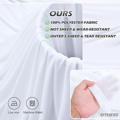 20 ft×20 ft White Ceiling Curtain Drapes for Weddings Parties, Wrinkle Free Polyester Draping Fabric White Drapery for Party Tent Canopy Hotel Banquet Hall Ceiling Decor-4 Panels 5×20ft in Kuwait