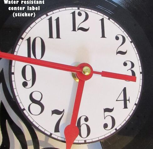 Motorcycle Wall Clock, 12 Inch Round Vinyl Record Design, Black with American Flag Face, Battery Power in Saudi Arabia