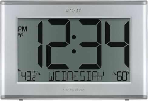 La Crosse Technology 513-63867-INT Extra-Large Slim Atomic Digital Clock with Outdoor Temperature and Humidity in Saudi Arabia