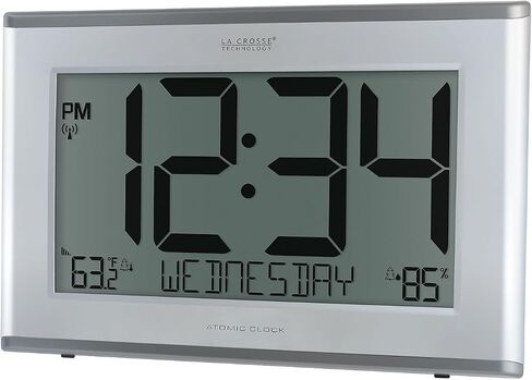 La Crosse Technology 513-63867-INT Extra-Large Slim Atomic Digital Clock with Outdoor Temperature and Humidity in Saudi Arabia