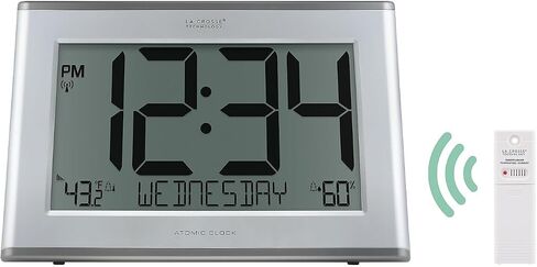 La Crosse Technology 513-63867-INT Extra-Large Slim Atomic Digital Clock with Outdoor Temperature and Humidity in Saudi Arabia