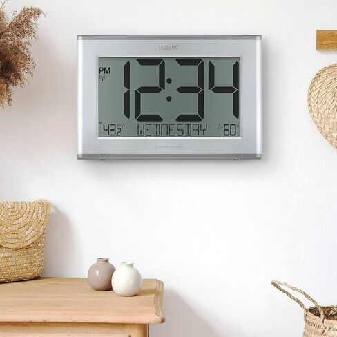 La Crosse Technology 513-63867-INT Extra-Large Slim Atomic Digital Clock with Outdoor Temperature and Humidity in Saudi Arabia