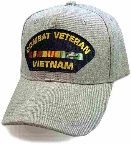VetFriends.com Vietnam Combat Veteran Grey Cap with Embroidered Patch in Kuwait
