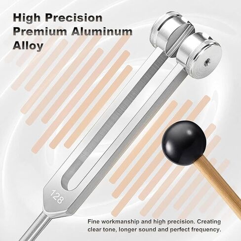 the 128hz Therapy Instrument, Tuning Forks for Healing, Metal Sound Vibration Tool for Relaxation, Includes Mallet, Storage Pouch in Kuwait