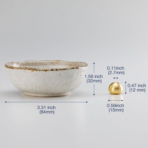 Asayu Japanese Small Mini Incense Holder for Sticks 3.3 inch (83mm), Made in Japan Ceramic Ash Catcher and Brass Incense Burner Set for Yoga, Meditation (Small Pearl Incense Holder) in Kuwait