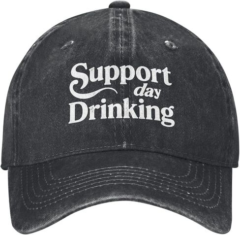 Support Day Drinking Women Men Black Visor Hat Adjustable Beach Cute Truck Baseball Cap in Saudi Arabia