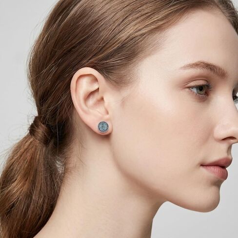 Viking Stud Earrings 18k White Gold Plate Abalone Compass/Tree of Life/Eye of Horus Earrings Viking Runes Jewelry For Women Men Unisex in Saudi Arabia
