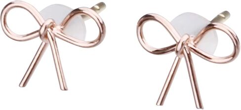 LOKUMI K18(18K) Post Tiny Handmade Ribbon Stud Earrings | Hypoallergenic & Nickel-Free | Made in Japan | Available in 3 finishes: Silver, 24KGold, and PinkGold jk-75 in Saudi Arabia