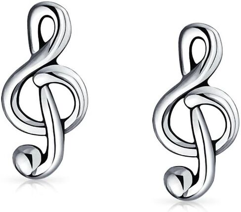 Bling Jewelry Tiny Delicate Music Student Teacher G Treble Clef Note Stud Earrings For Musician For Women Teen .925 Sterling Silver in Kuwait