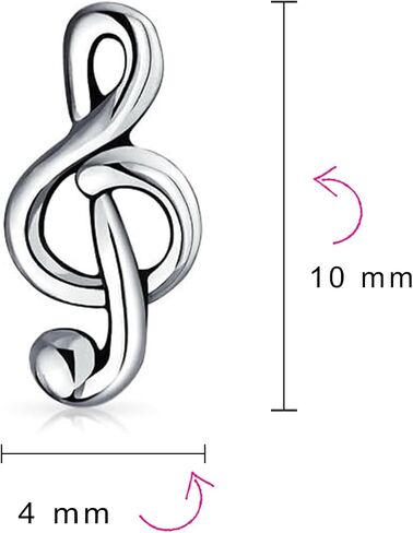 Bling Jewelry Tiny Delicate Music Student Teacher G Treble Clef Note Stud Earrings For Musician For Women Teen .925 Sterling Silver in Kuwait