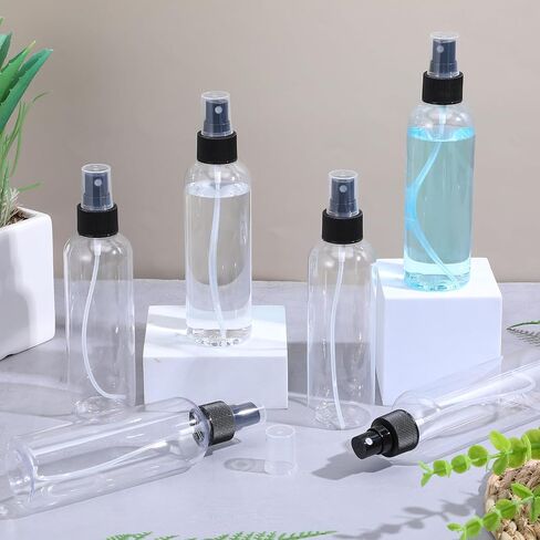 MAQUITA 50 Pcs 3.4 oz Spray Bottles Fine Mist Cleaning Bottles Clear Empty Plastic Travel Spray Refillable Sprayer with Cap for Cleaning Solutions Oils Travel Perfumes in Saudi Arabia