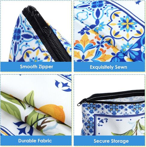12 Pcs Italian Lemon Bags Capri Lemon Canvas Handbag and Makeup Bag Mediterranean Amalfi Coast Gift for Women Summer Beach Travel Wedding Birthday Party Favor in Saudi Arabia