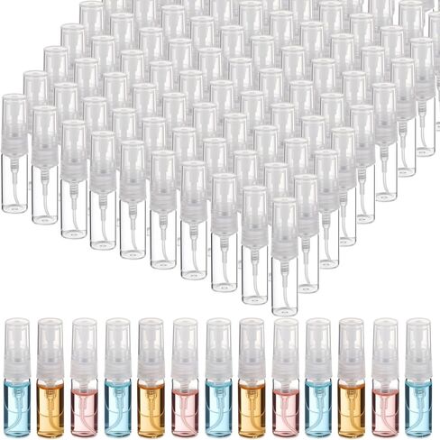 200 قطعة من زجاجات الرذاذ الصغيرة، زجاجات عطر صغيرة بحجم 3 مل، زجاجات عينات عطر للسفر قابلة لإعادة الملء، زجاجات رذاذ بحجم مناسب للسفر للعطر والزيوت العطرية ورذاذ الوجه والمزيد in Kuwait