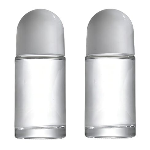 2Pcs White 50ML Glass Empty Roller Bottles with Plastic Roller Ball, Deodorant Roll On Containers Leak Proof Massage Ball Bottles with Cap for Essential Oil Perfume Cosmetics in Kuwait
