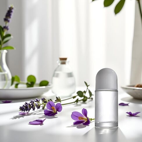 2Pcs White 50ML Glass Empty Roller Bottles with Plastic Roller Ball, Deodorant Roll On Containers Leak Proof Massage Ball Bottles with Cap for Essential Oil Perfume Cosmetics in Kuwait