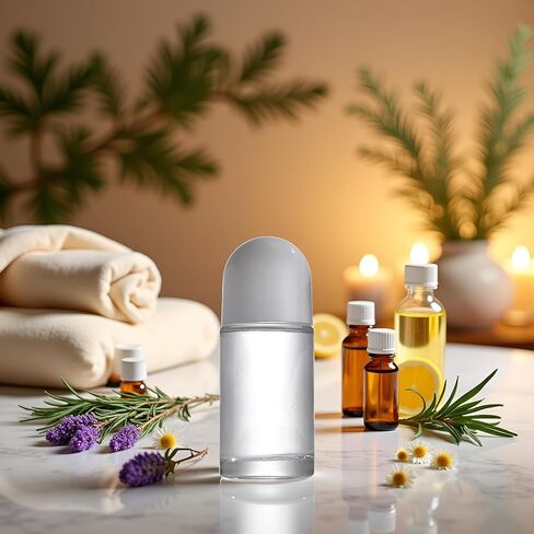 2Pcs White 50ML Glass Empty Roller Bottles with Plastic Roller Ball, Deodorant Roll On Containers Leak Proof Massage Ball Bottles with Cap for Essential Oil Perfume Cosmetics in Kuwait