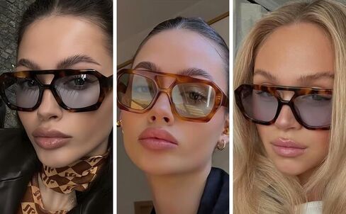 YAMEIZE 70s نظارات شمسية سداسية بجسر مزدوج - نظارات شمسية كلاسيكية للطيارين نظارات هندسية مربعة للقيادة للنساء والرجال in Kuwait