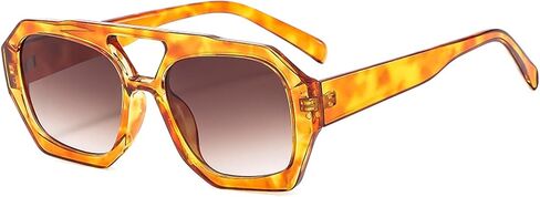 YAMEIZE 70s نظارات شمسية سداسية بجسر مزدوج - نظارات شمسية كلاسيكية للطيارين نظارات هندسية مربعة للقيادة للنساء والرجال in Kuwait