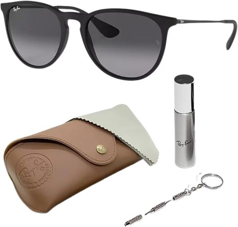 Ray-Ban RB4171 ERIKA CLASSIC Sunglasses with Matte Rubber Black Frame With Grey Gradient 54mm Lenses Includes an Official Eyewear Kit in Saudi Arabia