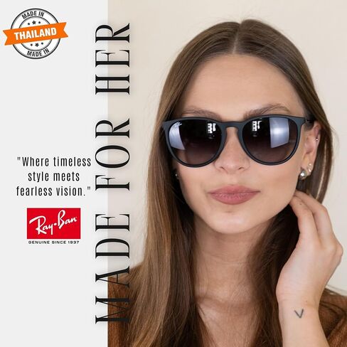 Ray-Ban RB4171 ERIKA CLASSIC Sunglasses with Matte Rubber Black Frame With Grey Gradient 54mm Lenses Includes an Official Eyewear Kit in Saudi Arabia