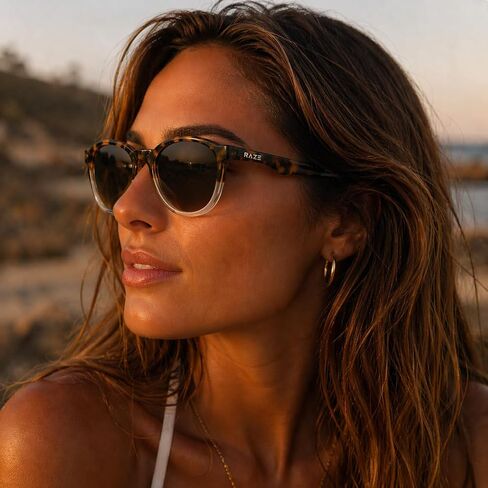 Raze Eyewear Sahara Womens Sunglasses Clear to Tortoise Frame + High Definition Lenses in Saudi Arabia