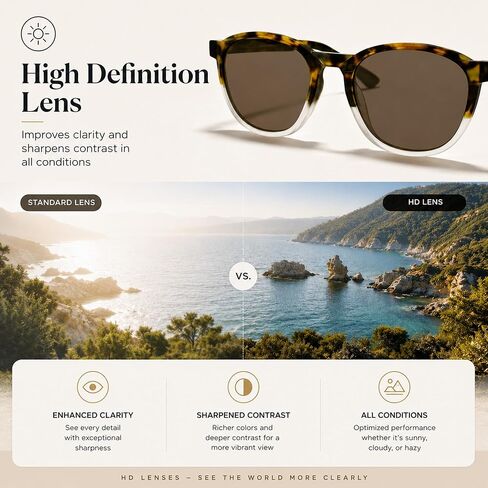 Raze Eyewear Sahara Womens Sunglasses Clear to Tortoise Frame + High Definition Lenses in Saudi Arabia