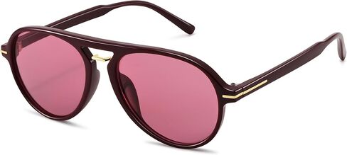 Hycredi Retro Aviator Sunglasses for Women Men, Trendy Double Bridge Sun Glasses,70s 80s Classic Shades in Saudi Arabia