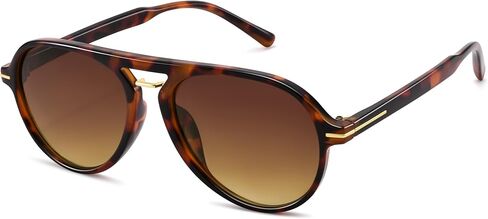 Hycredi Retro Aviator Sunglasses for Women Men, Trendy Double Bridge Sun Glasses,70s 80s Classic Shades in Saudi Arabia