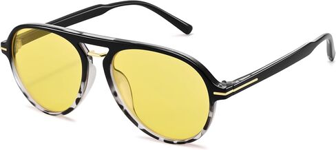 Hycredi Retro Aviator Sunglasses for Women Men, Trendy Double Bridge Sun Glasses,70s 80s Classic Shades in Saudi Arabia