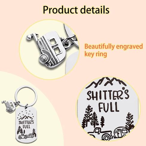 Funny Shitter's Full Keychain Gift for Women Men Best Gifts for New RV Motorhome Owners RV Camper Accessories for Women Men Friends Birthday Christmas Gifts for Wife Husband Movie Lovers Key Chain in Saudi Arabia