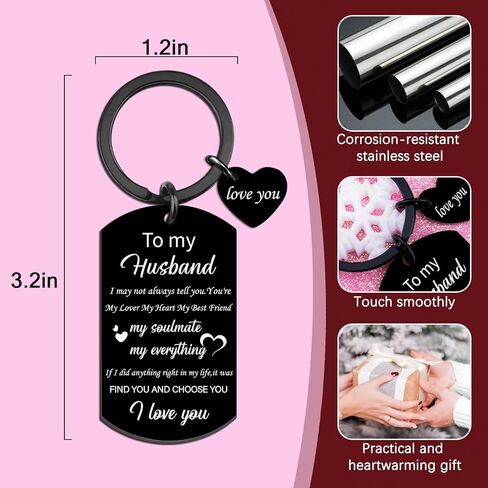 Hubby Gifts Husband Keychain From Wife Birthday Christmas Valentines Day Fathers Days Gifts for Husband From Wife in Saudi Arabia