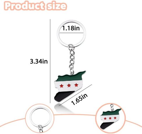 Syria Map Keychain for Women Men Syrian Flag Keychain for Syrians Birthday Christmas Gift for Teens Boys Girls Patriot National Pride Gift for Women Men Travelers Country Map Key Chain for Friends in Saudi Arabia