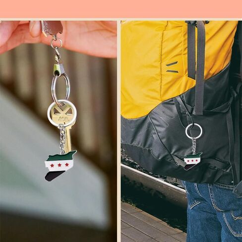 Syria Map Keychain for Women Men Syrian Flag Keychain for Syrians Birthday Christmas Gift for Teens Boys Girls Patriot National Pride Gift for Women Men Travelers Country Map Key Chain for Friends in Saudi Arabia
