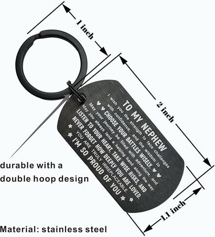 Gifts for Nephew - World's Best Awesome Nephew Keychain - Nephew's Birthday Graduation Gifts from Aunt Uncle in Saudi Arabia