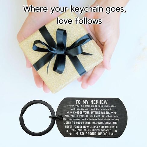 Gifts for Nephew - World's Best Awesome Nephew Keychain - Nephew's Birthday Graduation Gifts from Aunt Uncle in Saudi Arabia