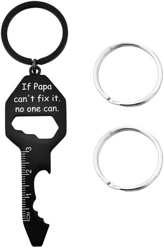 Papa Beer Bottle Opener Keychain for Men Multi Tool Keychain Key Chain Keyring Grandpa Grandfather Father's Day Retirement Gifts Dad Papa Engraved Tools Key Chains for Daddy Father in Saudi Arabia