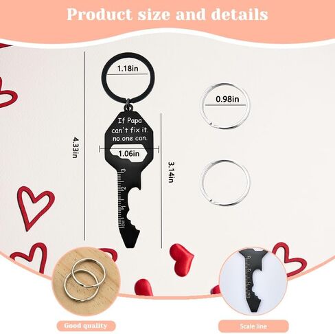 Papa Beer Bottle Opener Keychain for Men Multi Tool Keychain Key Chain Keyring Grandpa Grandfather Father's Day Retirement Gifts Dad Papa Engraved Tools Key Chains for Daddy Father in Saudi Arabia