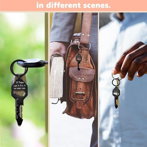 Papa Beer Bottle Opener Keychain for Men Multi Tool Keychain Key Chain Keyring Grandpa Grandfather Father's Day Retirement Gifts Dad Papa Engraved Tools Key Chains for Daddy Father in Saudi Arabia