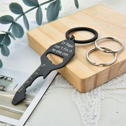 Papa Beer Bottle Opener Keychain for Men Multi Tool Keychain Key Chain Keyring Grandpa Grandfather Father's Day Retirement Gifts Dad Papa Engraved Tools Key Chains for Daddy Father in Saudi Arabia