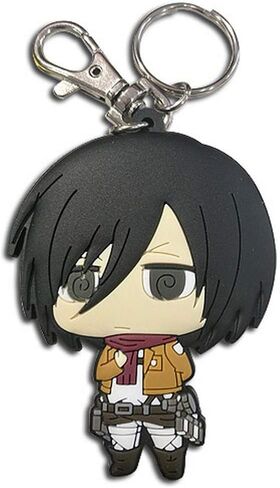 هجوم الترفيه الشرقي الرائع على تيتان - سلسلة مفاتيح SD Mikasa Ackerman Salute PVC in Kuwait
