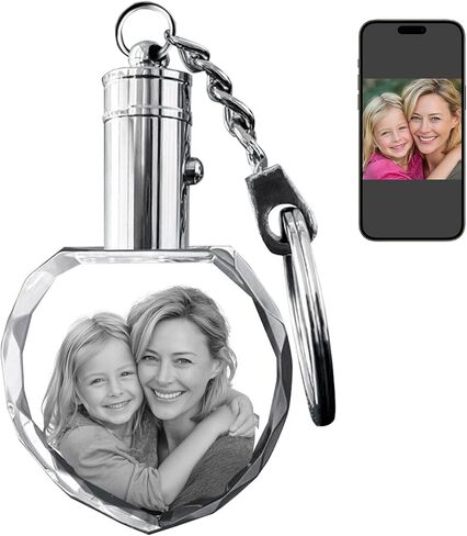 Takuno Personalized 3D Crystal Keychain with LED Light Custom Keychains with Your Own Photo Memorial Graduation Gifts in Saudi Arabia