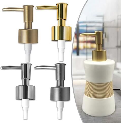 Soap Dispenser Lids,soap Dispenser Pump, Soap Dispenser Pump Replacement, Soap and Lotion Dispenser Replacement Pump Head Hand Soap Dispenser Top for Lotion Bottle(Brushed Gold) in Saudi Arabia