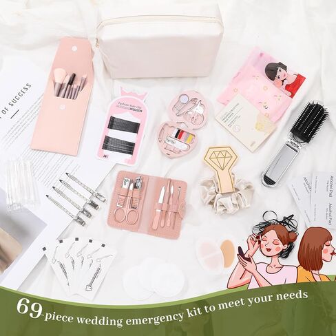 Wedding Emergency Kit for Women Bride, 60+ Wedding Day Essentials with Makeup Bag, Women’s Emergency Bride Kit in Saudi Arabia