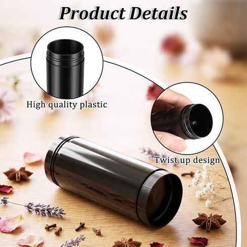 32 Pcs Black Plastic Deodorant Containers,2 oz/60ml Empty Round Twist-Up Solid Stick Tube Container for Homemade Deodorant,Shaving Soap Stick,Heel Lip Balm,Solid Lotion Bars-Top Filling in Saudi Arabia