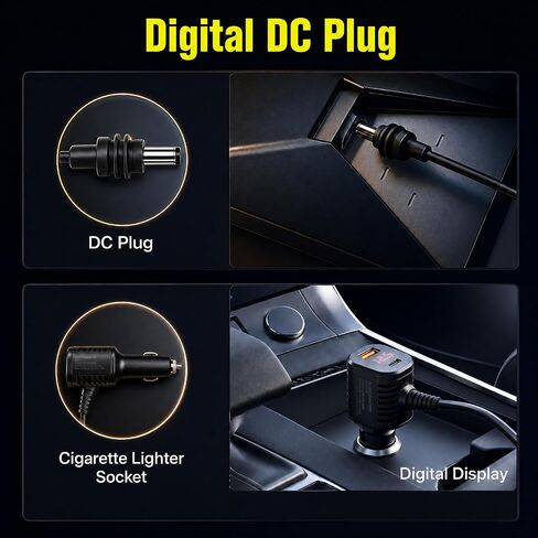 9.8FT Starlink Mini Car Adapter, 12V/24V to 30V 3.5A DC Step Up Converter with Digital Display, DC Power Cable with Cigarette Lighter Adapter, Constant Voltage Power Supply for RV Truck in Kuwait